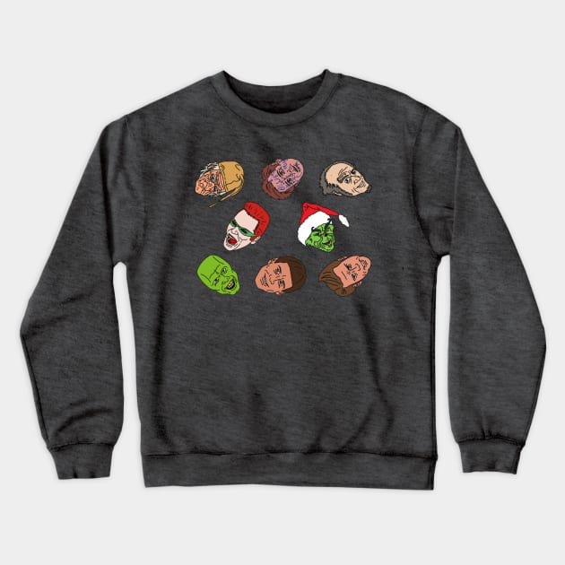 The Many Faces of Jim Carey Crewneck Sweatshirt by Owllee Designs